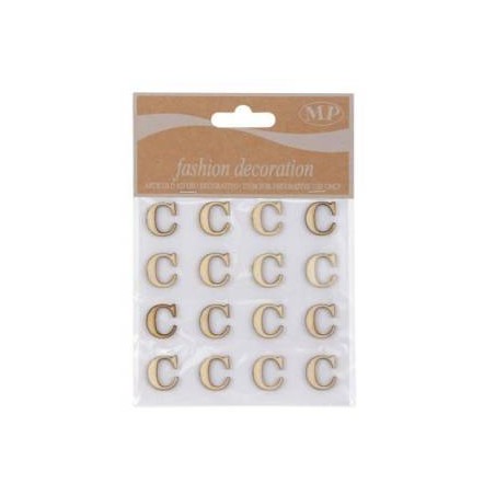 LETTERE 'C' IN LEGNO 10x10cm 16pz