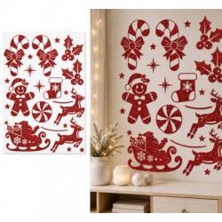VETROFANIA ADESIVO EFFETTO GLITTER 30x40cm ROSSO