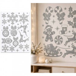 VETROFANIA ADESIVO EFFETTO GLITTER 30x40cm ARGENTO