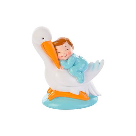 BIMBO CON CICOGNA TOP TORTA H9,5cm