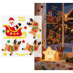 VETROFANIA DECORAZIONI GEL BABBO NATALE 20x25cm