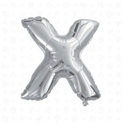 LETTERA X MYLAR SILVER 16 40cm