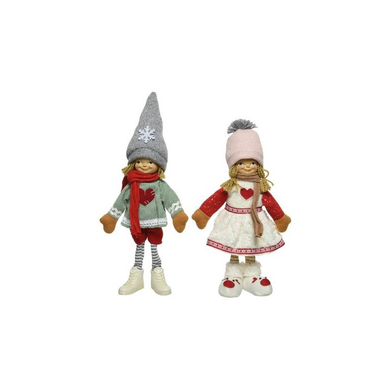 BAMBINI IN PIEDI IN TESSUTO NATALIZI 2ASS H 25cm