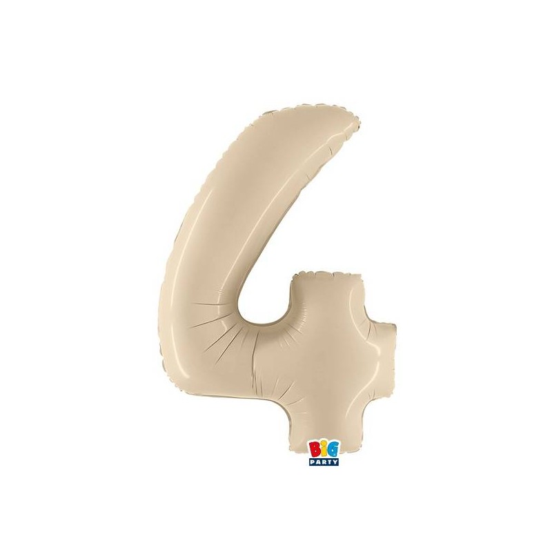 PALLONE NUMERO 4 MYLAR 102cm 40 CREMA
