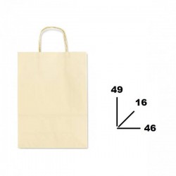 BORSA CARTA COLOR MIS.46+16x49cm AVORIO 802