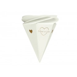 SCATOLA CONO H.8cm SPIRALE BELIEVE IN LOVE 10pz