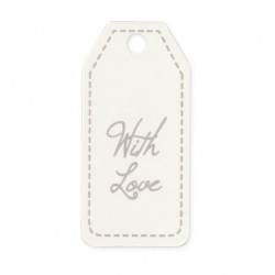 TARGHETTA TAG 4,5x2,5cm WITH LOVE 24pz