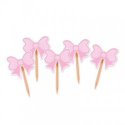 PICKS SAGOMATI IL MIO BATTESIMO FIOCCO ROSA 25pz