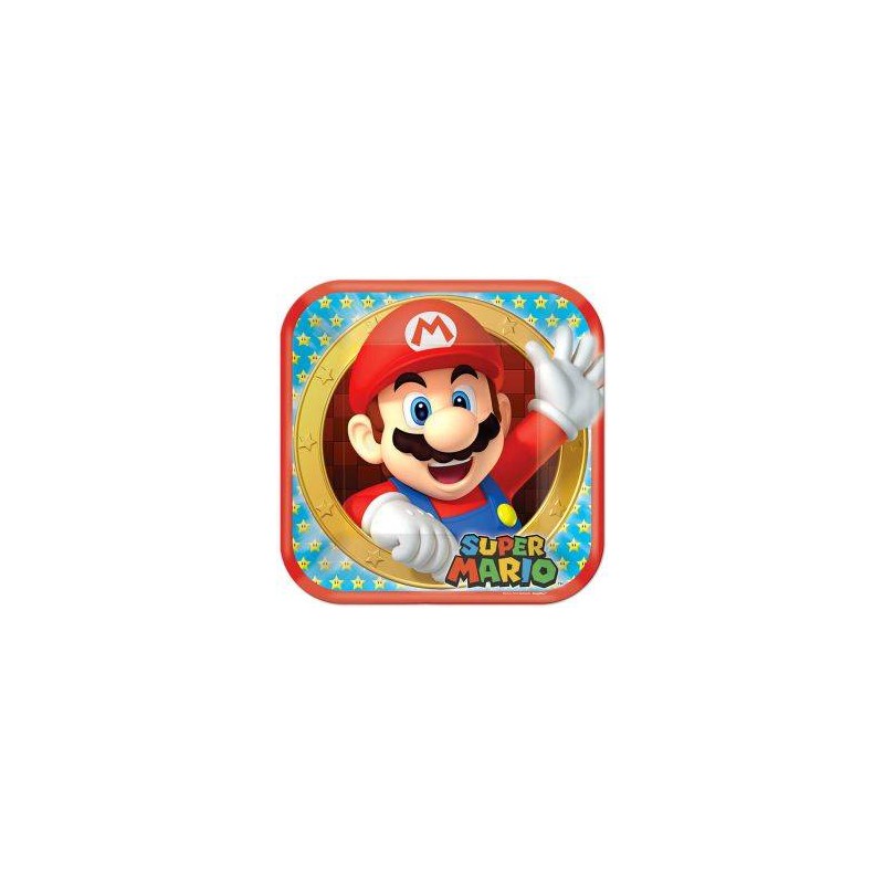 PIATTI QUADRATI SUPER MARIO 8pz