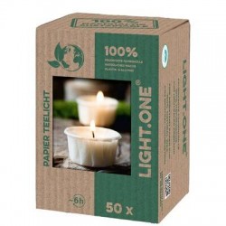 CANDELA TEALIGHT BIO PAPER NATURALE 50pz BIANCA