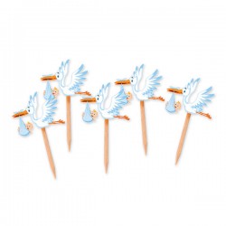 PICKS SAGOMATI CICOGNA CELESTE 25pz