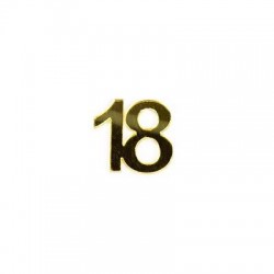 APPLICAZIONE 18 ANNI 2,5cm PLEXI ORO 12pz