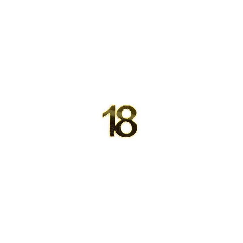 APPLICAZIONE 18 ANNI 2,5cm PLEXI ORO 12pz