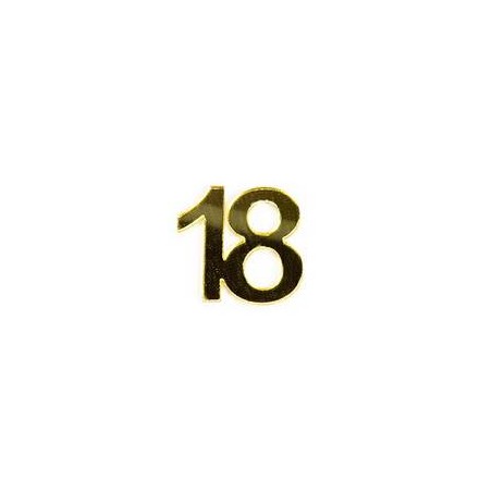 APPLICAZIONE 18 ANNI 2,5cm PLEXI ORO 12pz