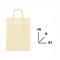 BORSA CARTA COLOR MIS.16+8x21cm BEIGE 802