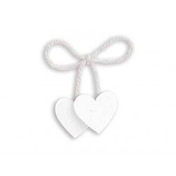 COPPIA CUORICINI LEGNO BIANCO 12pz