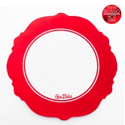 SOTTOBICCHIERI LIBERTY BIANCO/ROSSO 10cm 6pz