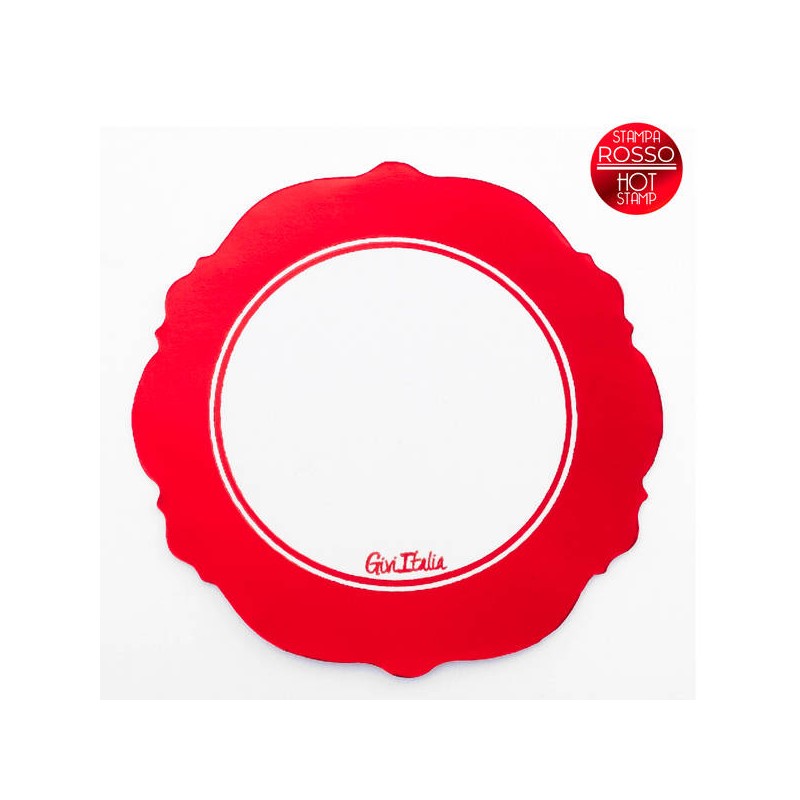 SOTTOBICCHIERI LIBERTY BIANCO/ROSSO 10cm 6pz
