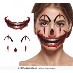 TATUAGGIO VISO CLOWN 30x14cm