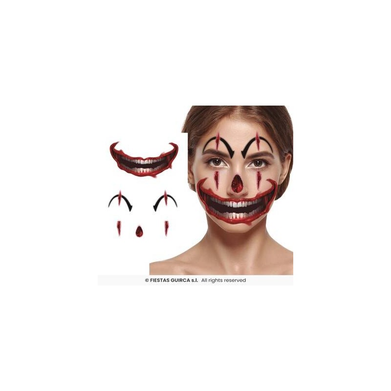 TATUAGGIO VISO CLOWN 30x14cm