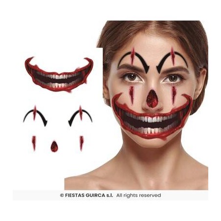 TATUAGGIO VISO CLOWN 30x14cm