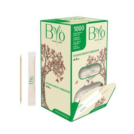 STUZZICADENTI IMBUSTATI 6,6cm BETULLA 1000pz