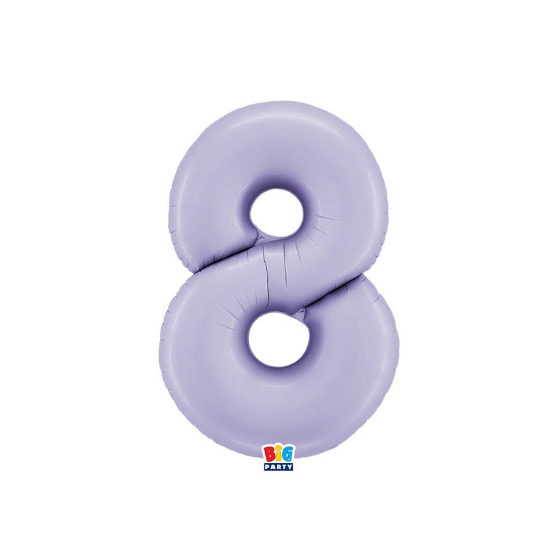 PALLONE NUMERO 8 MYLAR 102cm 40 LILLA