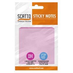 POST-IT MEMOTAK 75x75mm 100fg COL. PASTELLO ASS.TI