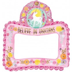 PALLONE MYLAR S/SHAPE SELFIE FRAME MAGICO UNICORNO PHOTO...