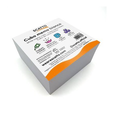 CUBO FOGLIETTI INCOLLATI 9x9cm BIANCHI 400fg