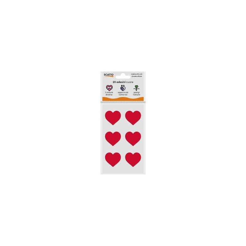 STICKERS CUORE ADESIVI 20pz