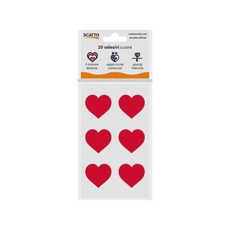 STICKERS CUORE ADESIVI 20pz