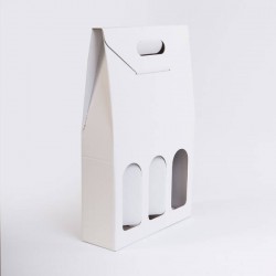 SCATOLA 3 BOTTIGLIE 27x9x38,5cm BIANCO ECO