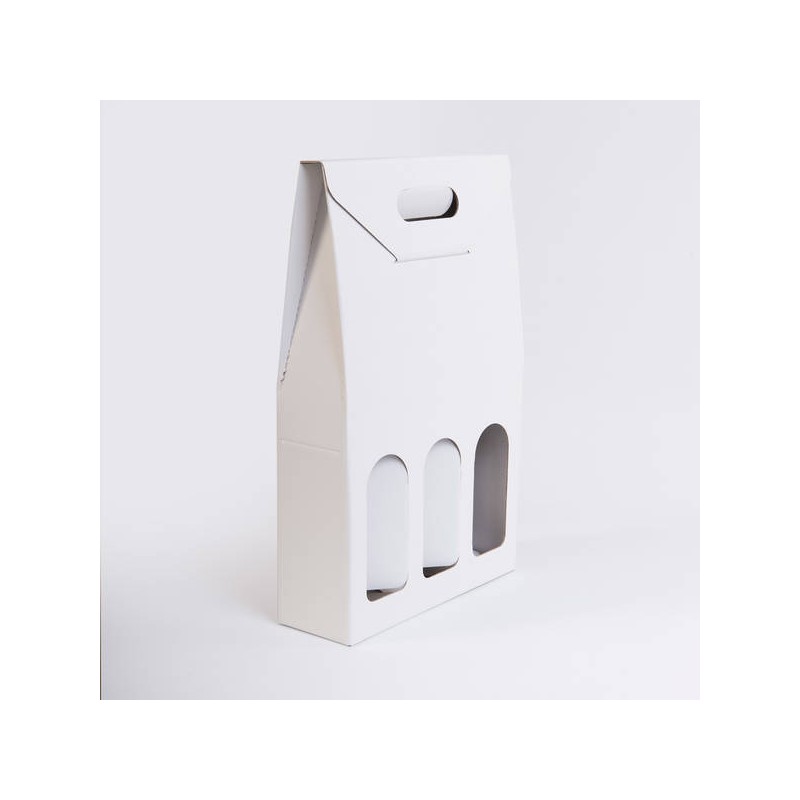 SCATOLA 3 BOTTIGLIE 27x9x38,5cm BIANCO ECO