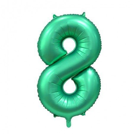 PALLONE NUMERO 8 MYLAR 86cm 34 VERDE SATIN