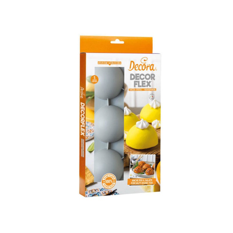 STAMPO SILICONE 5 MEZZA SFERA ø80x40h mm DECORA