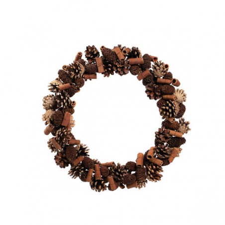 GHIRLANDA CON PIGNE E CANNELLA ø32cm