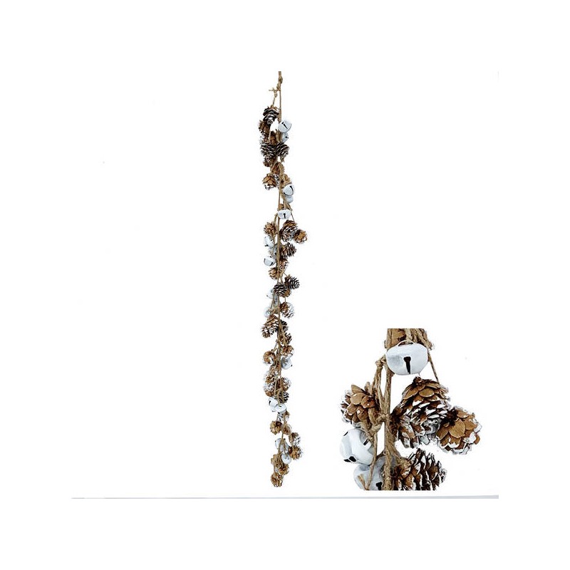 GHIRLANDA CON PIGNE E CAMPANELLE 85cm