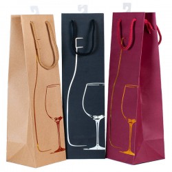 BORSA IN CARTA C/CORDINO 12x12x41cm DELUXE ORO