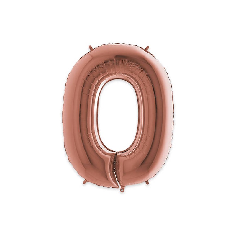 PALLONE NUMERO 0 MYLAR 102cm 40 ROSE GOLD