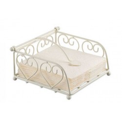 NAPKIN HOLDER HEART CREAM BIG