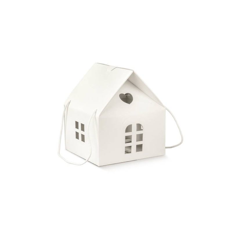 SCATOLA CASETTA C/CORDINI 20x20x18cm FIBRA BIANCO