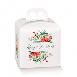 SCATOLA PANETTONE 20x20x18cm CHRISTMAS FLOWER