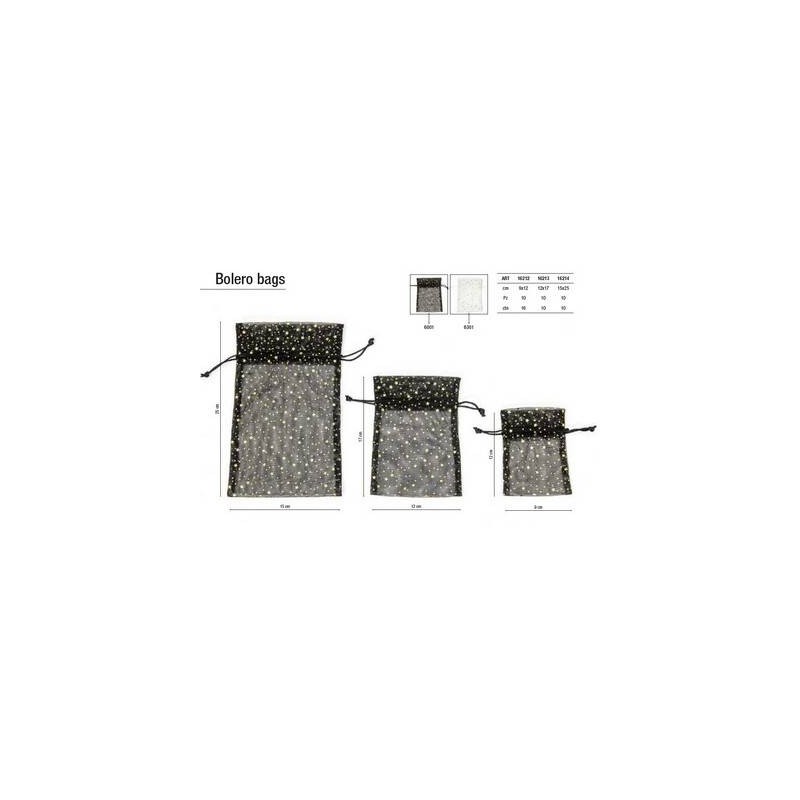 SACCHETTI ORGANZA BOLERO BAGS 15x25 10pz 6301-BIANCO
