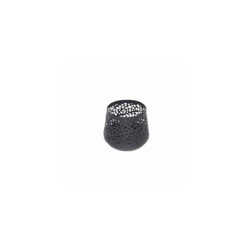BICCHIERI TEALIGHT METALLO NERO INTAGLIATO 6cm