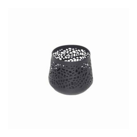 BICCHIERI TEALIGHT METALLO NERO INTAGLIATO 6cm