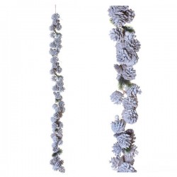 GHIRLANDA CON PIGNE BIANCHE 120cm