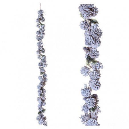 GHIRLANDA CON PIGNE BIANCHE 120cm
