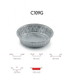 TEGLIA ALLUMINIO TORTINA PICCOLA BASSA C109G 150pz CONTITAL