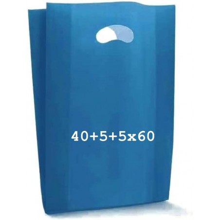 SHOPPER FAGIOLO 40+5+5x60cm 1KG BLU
